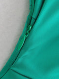 Women Satin Dress  Summer Sleeveless Backless Cutout Chic Side Slit Skinny Long Dress Sexy Nightclub Club Clothing