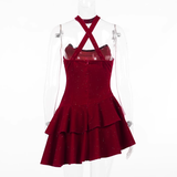 - women's red dress with Christmas atmosphere GEU920