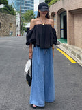 Momentlover Urban Blue Wide Leg Jean Pants