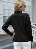 Momentlover Round Neck Dropped Shoulder Sweater with Pocket