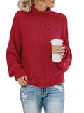 Momentlover Turtleneck Dropped Shoulder Sweater