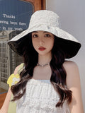 Momentlover Simple Anti-UV Floral Fisherman Hat Sun Hat