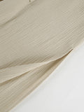 High Waisted Loose Drawstring Elasticity Solid Color Split-side Pants Trousers