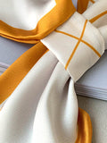 Momentlover Original Striped Print Hair Band&Silk Scarf