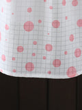 Momentlover Polka-Dot Loose Long Sleeves Lapel Shirts Tops