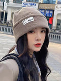 Momentlover Split-Joint Solid Color Knitted Hats