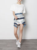 Momentlover Stylish Selection Irregularity High-Waisted Hollow Skirts Bottoms