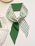 Momentlover Urban Silk Imitation Polka-Dot Printed Green Scarf