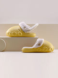 Momentlover Warm Removable Washable Waterproof Thick-Soled Cotton Slippers