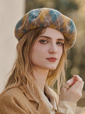 Momentlover Vintage Wool Contrast Color Beret Hat