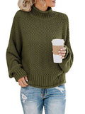 Momentlover Turtleneck Dropped Shoulder Sweater
