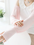 momentlover Solid Color Ice Silk Loose Sun Protection Sleevelet