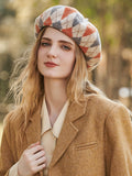 Momentlover Vintage Wool Contrast Color Beret Hat