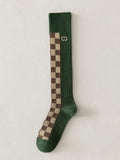 momentlover Stylish Selection Skinny Leg Checkered Socks Accessories