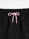 Loose Wide Leg Bowknot Drawstring Elasticity Split-Joint Pants Trousers