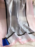 Momentlover Urban Bow-Embellished Printed Contrast Color Shawl