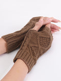 momentlover Simple 9 Colors Jacquard Knitting Gloves