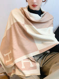 Momentlover Original Warm Letter Print Shawl&Scarf