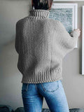 Momentlover Turtleneck Dropped Shoulder Sweater