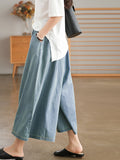 Momentlover Artistic Retro Loose Wide Legs Elasticity Jean Pants