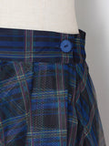 Momentlover Plaid High-Waisted Loose Irregularity Skirts Bottoms