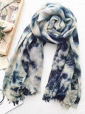 Momentlover Vintage Tie-Dyed Fringed Scarf