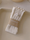 momentlover Wood Ear Lace Pleated Socks