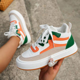 themeisles - White Green Casual Patchwork Frenulum Round Comfortable Out Door Shoes