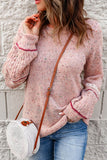 Momentlover Multicolored Pilling Detail Ribbed Trim Sweater