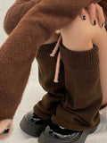 momentlover Leisure Fashion Knitting Solid Color Flared Leg Warmers Accessories