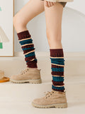 momentlover Casual Keep Warm Contrast Color Leg Warmers Accessories
