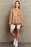 Momentlover Simply Love Full Size Letter Graphic Round Neck Sweatshirt
