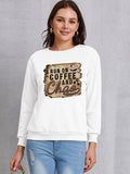 Momentlover Letter Graphic Round Neck Sweatshirt