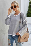 Momentlover Round Neck Dropped Shoulder Sweater