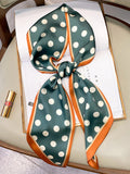 Momentlover Vintage Polka-Dot Printed Hair Band& Silk Scarf