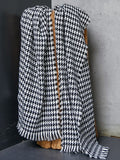 Fringed Houndstooth Keep Warm Shawl&Scarf