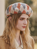 Momentlover Vintage Wool Contrast Color Beret Hat