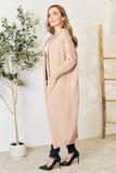 Momentlover Open Front Hooded Sweater with Pockets