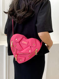 Momentlover Zipper Split-Joint Heart Shape Handbags Crossbody Bags Bags