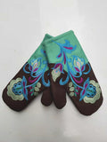 momentlover Casual Keep Warm Floral Embroidered Mittens