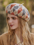 Momentlover Vintage Wool Contrast Color Beret Hat