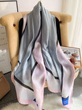 Momentlover Urban Bow-Embellished Printed Contrast Color Shawl