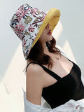 Momentlover Original Solid&Printing Reversible Foldable Sun-Protection Bucket Hat