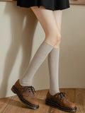 momentlover Casual Wool Keep Warm Solid Color Socks Accessories
