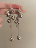 Momentlover Tasseled Geometric Drop Earrings