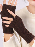 momentlover Simple 9 Colors Jacquard Knitting Gloves