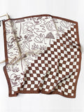Momentlover Urban Plaid Printed Square Scarf
