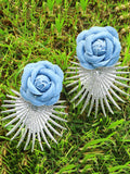 Momentlover Geometric Flower Shape Drop Earrings