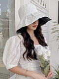Momentlover Simple Anti-UV Floral Fisherman Hat Sun Hat