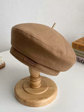 Momentlover Casual Keep Warm Solid Color Beret Hat